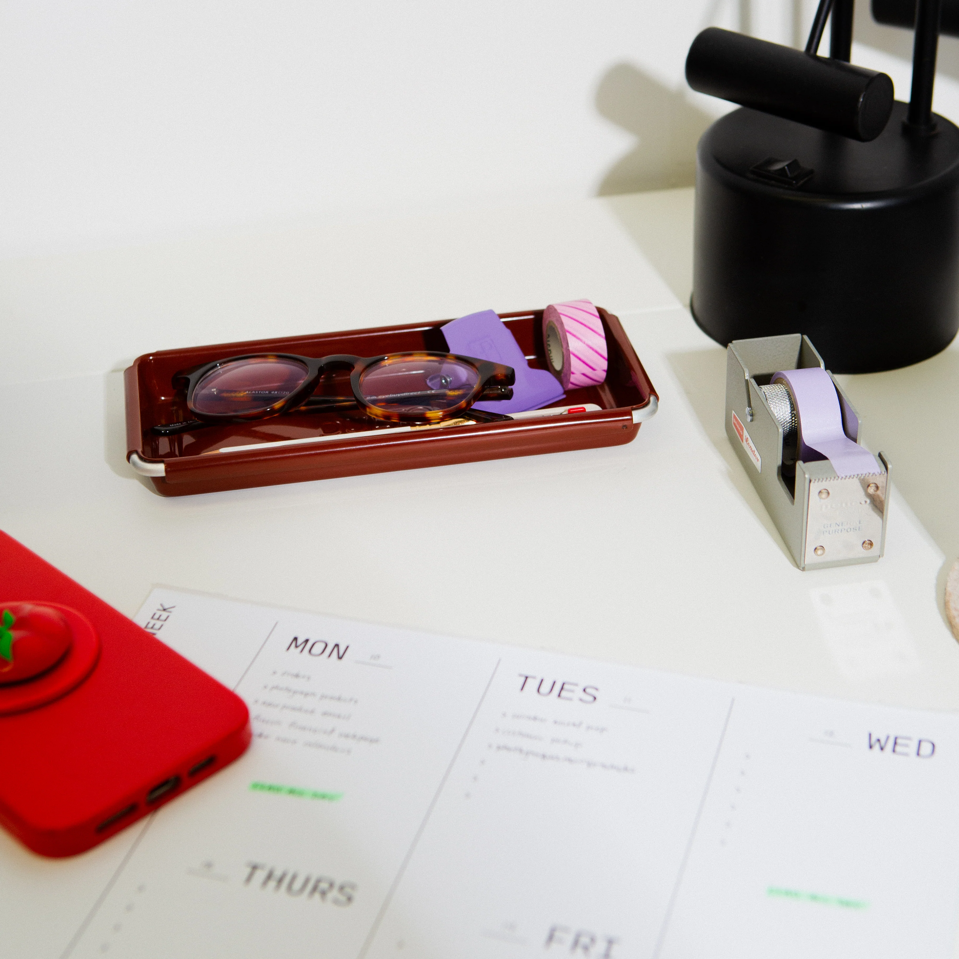 Glossy Steel Desktop Tray - Shallow - Image 4