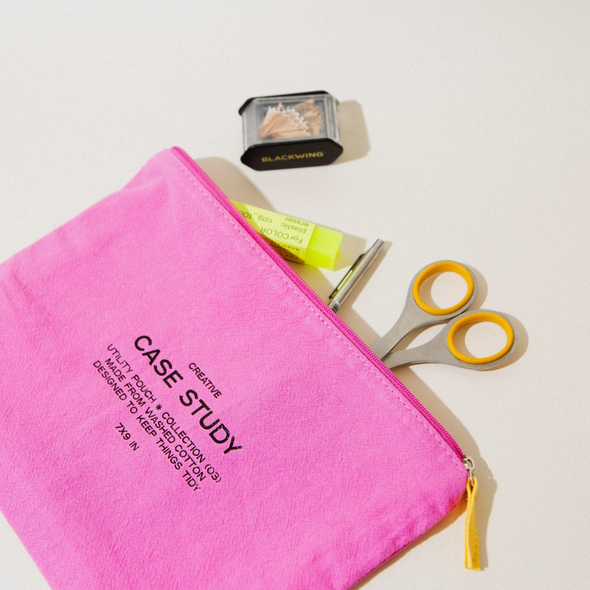 Washed Cotton Zipper Pouch - Image 3
