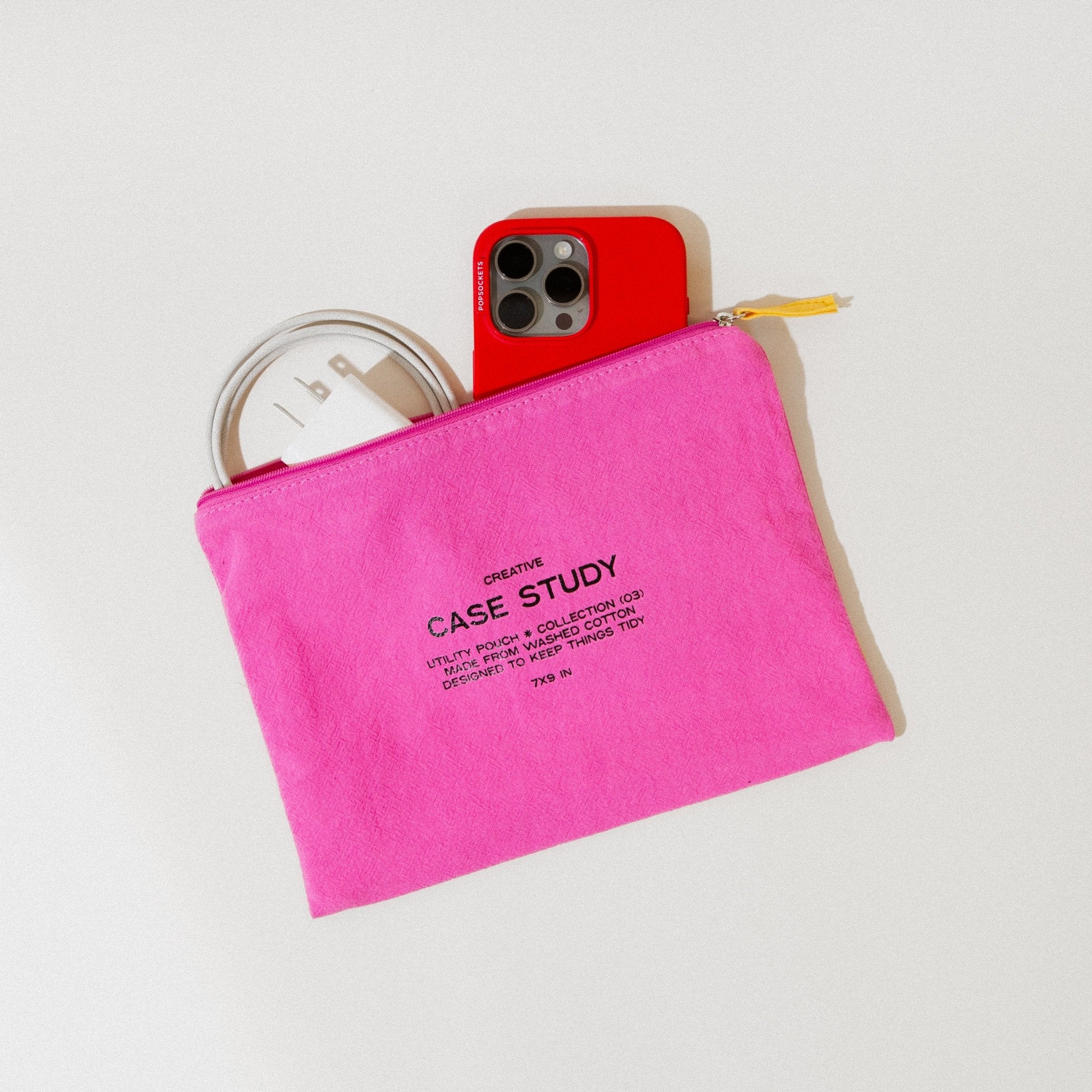 Washed Cotton Zipper Pouch - Image 5