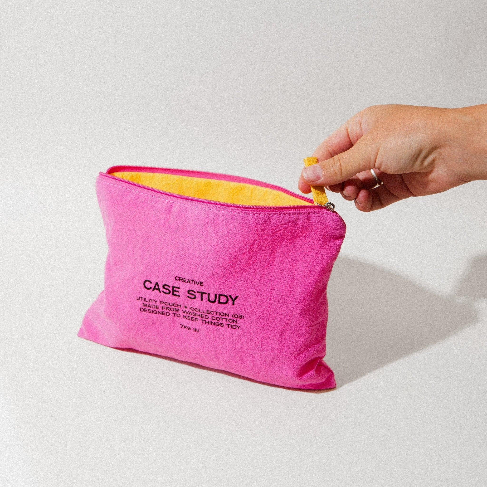 Washed Cotton Zipper Pouch - Image 6