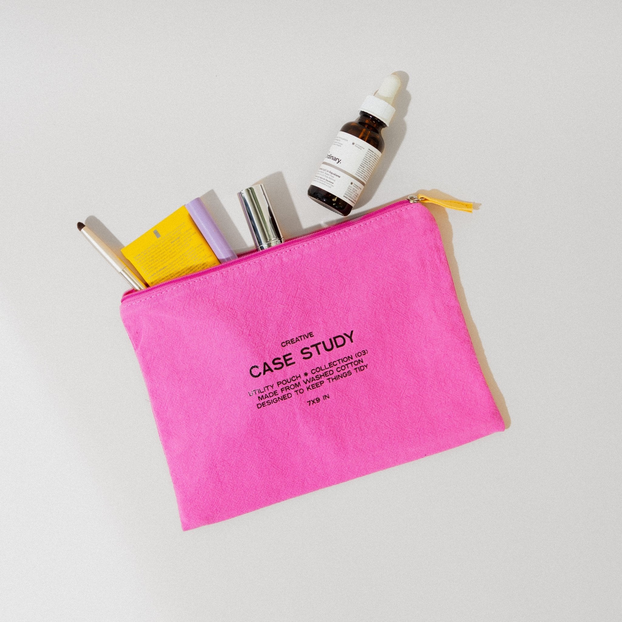 Washed Cotton Zipper Pouch - Image 7
