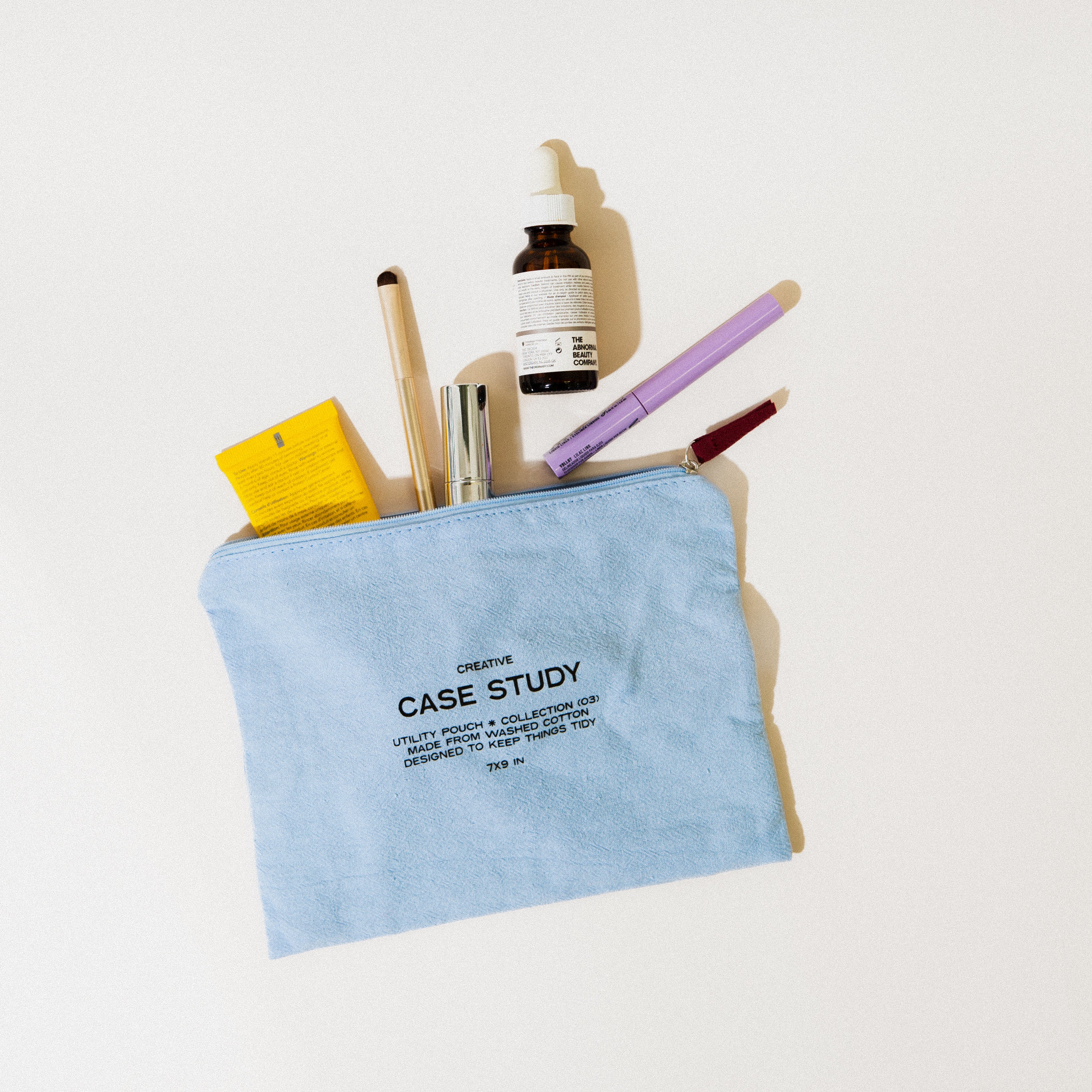 Washed Cotton Zipper Pouch - Image 3