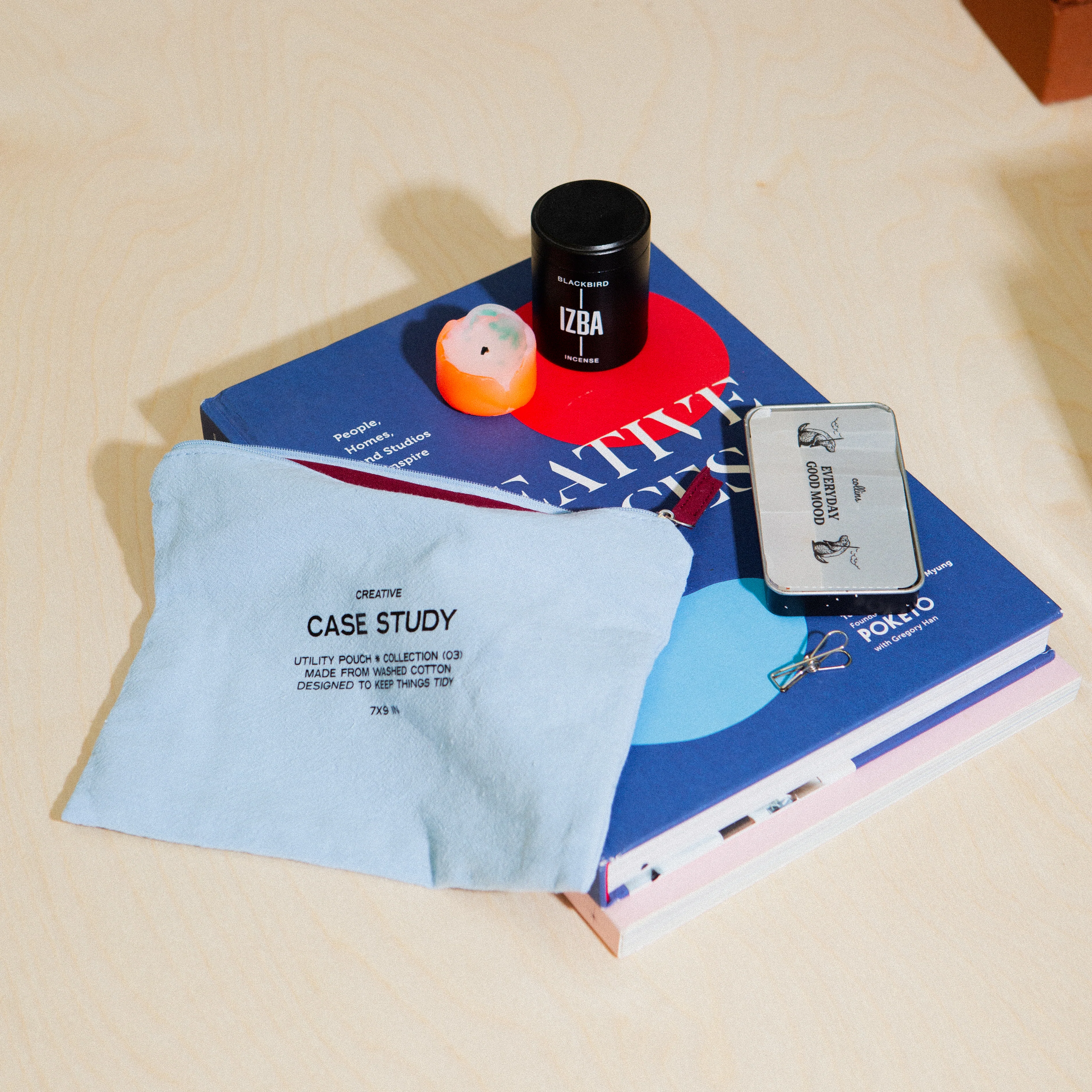 Washed Cotton Zipper Pouch - Image 7